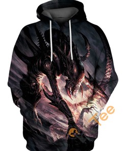 Alien And Predator Epic Battle Custom All Over Print 3D Hoodie, 3D Graphic Hoodies