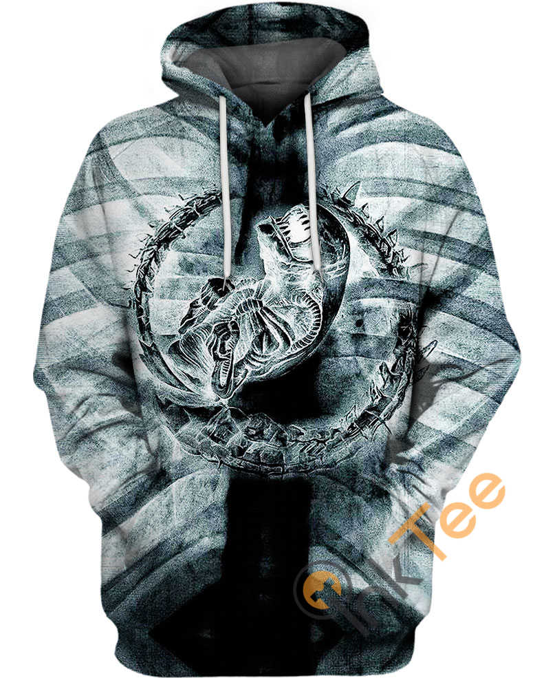 Alien Fetus 3D Printed All Over Print Hoodie, 3D Printed Hoodies