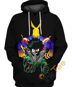 All Might And Midoriya Izuku Custom All Over Print 3D Hoodie, Custom All Over Print Hoodie