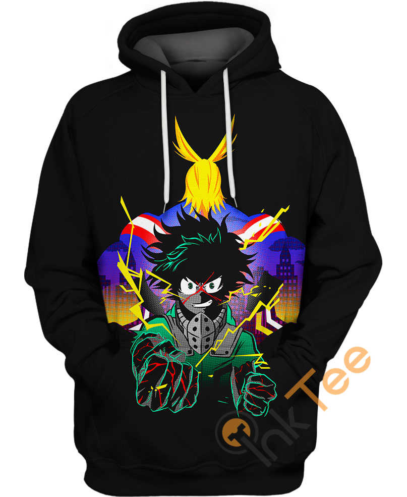 All Might And Midoriya Izuku Custom All Over Print 3D Hoodie, Custom All Over Print Hoodie