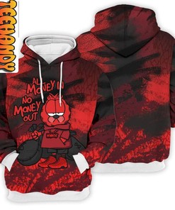 All Money In Garfield Chile Red Custom All Over Print 3D Hoodie