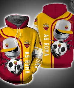 All Over Print 3D Hoodie - As Roma And Jack Skellington Mashup Style