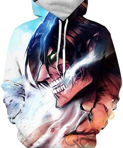 All Over Print 3D Hoodie- Attack On Titan Sport Style With Front Pocket