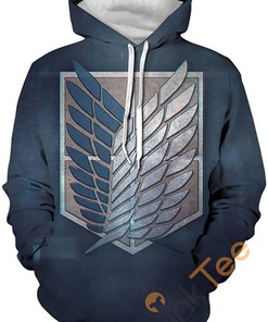 All Over Print 3D Hoodie- Attack On Titan Sport Style With Front Pocket And Titan Print