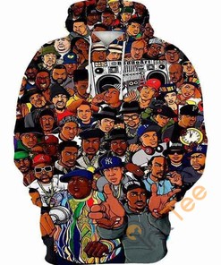 All Over Print 3D Hoodie - Badass Rappers With Graphic Design