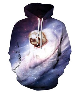 All Over Print 3D Hoodie With Astronaut Sloth In Galaxy Space Scene