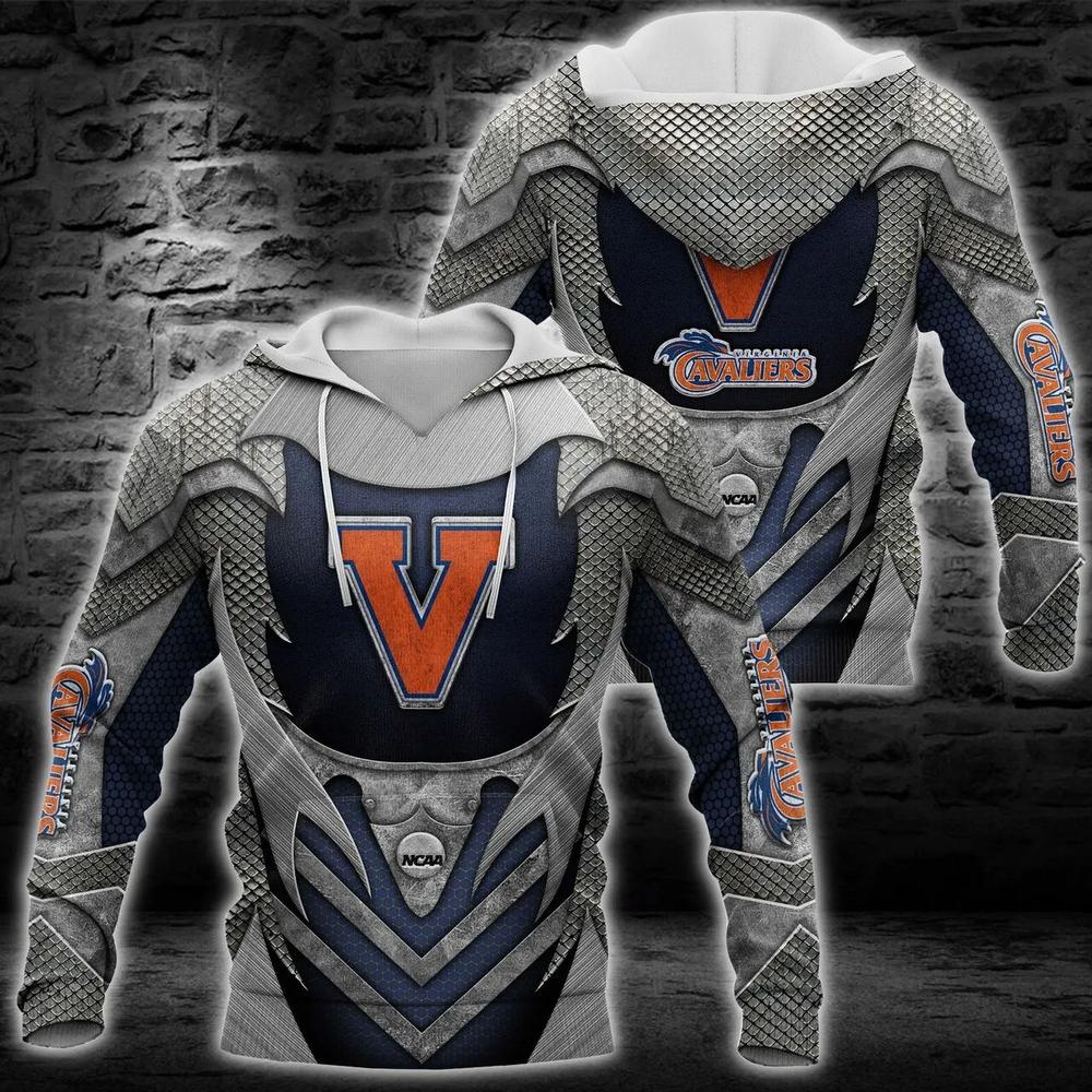 All Over Print Hoodie - Virginia Cavaliers Armor Vintage Ncaa Basketball Gift