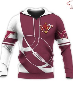 All Over Print Hoodies For Women - Ncaa Virginia Tech Hokies Maroon White 3D Hoodie Printful