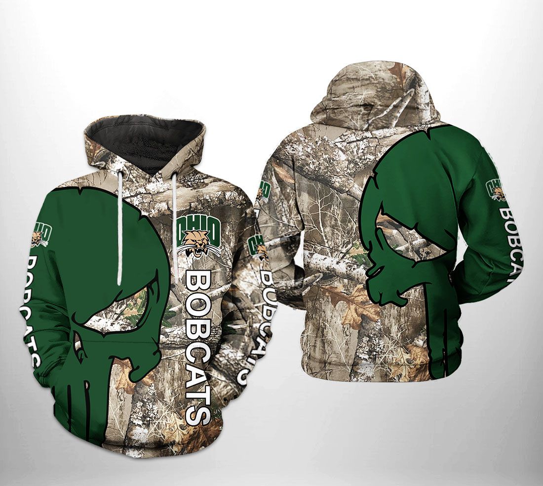 All Over Print Ohio Bobcats Camo Veteran Hunting 3D Hoodie/Zipper Hoodie