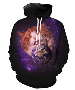 All Over Print Space Epic Earth Cat Galaxy Cat Hoodie 3D