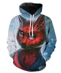 All Over Print Spiderman Style Cat Superhero Cat Hoodie 3D