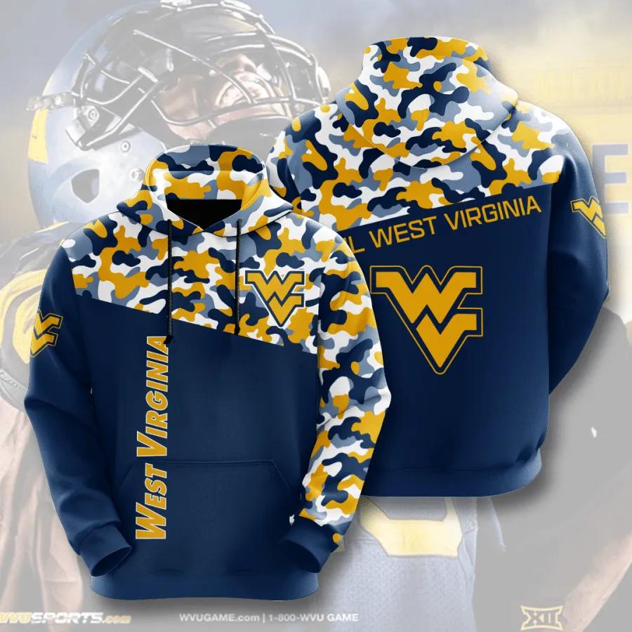 All Over Print West Virginia Mountaineers Camo 3D Hoodie, Cool West Virginia Mountaineers Gifts For Men