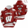 All Over Print Wisconsin Badgers Red White 3D Hoodie For Men And Women