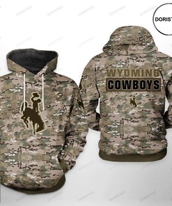 All Over Print Wyoming Cowboys Camo Veteran Awesome 3D Hoodie For Men
