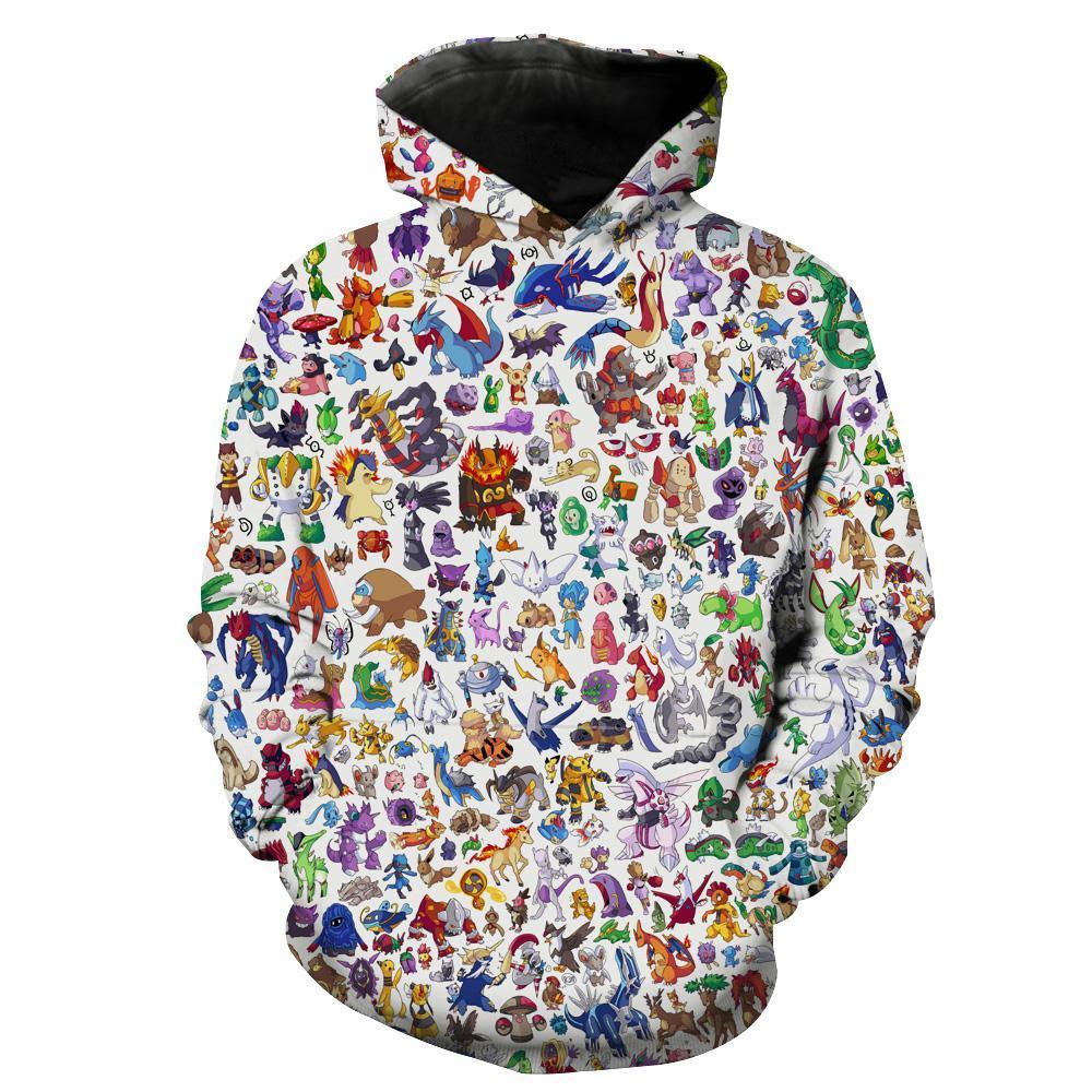All Pokemon Epic Animal All Over Print 3D Hoodie, 3D Hoodies For Men Graphic
