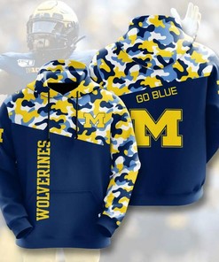 American Football Michigan Wolverines All Over Print 3D Zip Up Hoodie