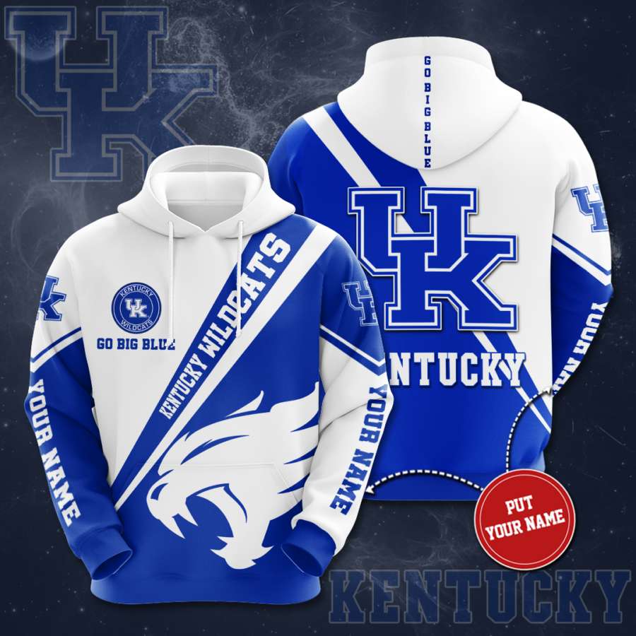 American Football Ncaa Kentucky Wildcats 3D All Over Print Zip-Up Hoodie For Fans