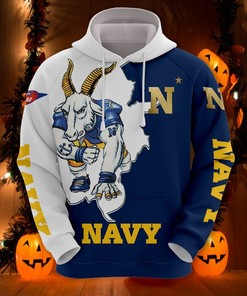 Anchor Yourself With Navy Midshipmen Hoodie 3D Zip Hoodie Mascot Long Sleeve Gift For Fan