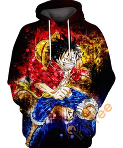 Angry Luffy Custom All Over Print 3D Hoodie, Custom All Over Print Hoodie
