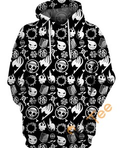 Anime Symbols 3D All-Over Print Hoodie, 3D Hoodies For Men Graphic