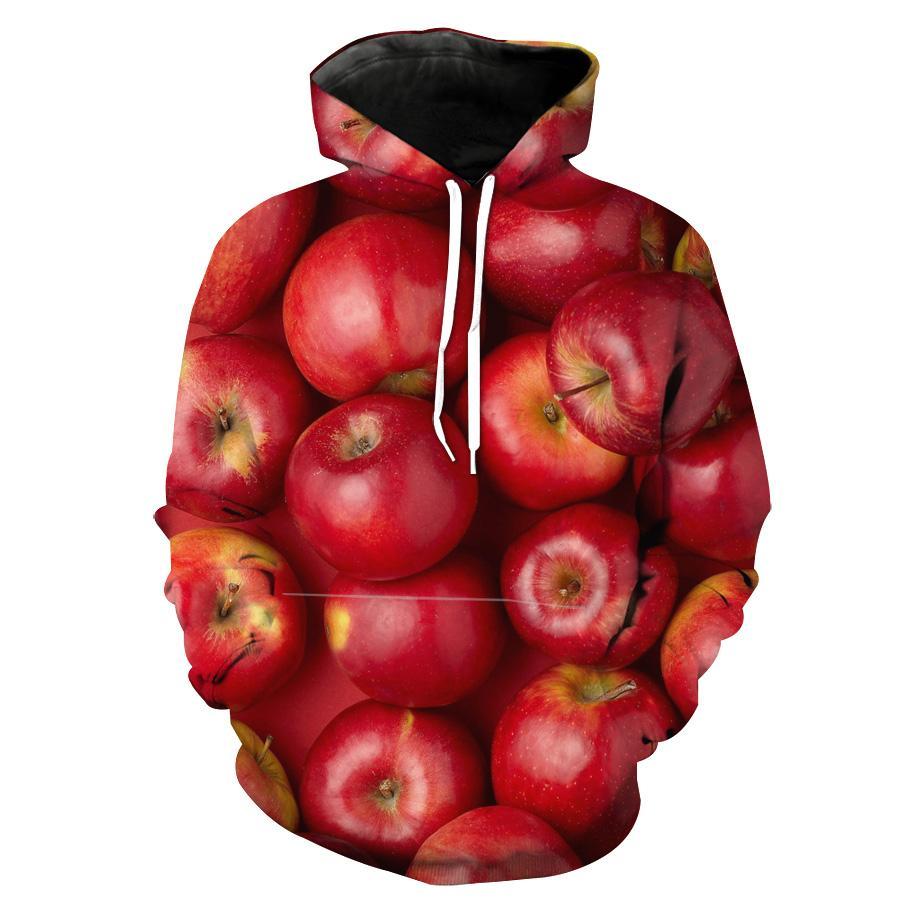 Apple All-Over Print Hoodie With 3D Graphic Print, 3D Graphic Hoodies
