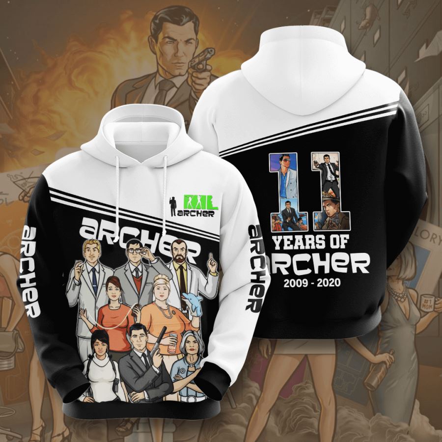Archer Custom All Over Print 3D Hoodie, Custom All Over Print Hoodie