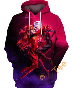 Asuka And Rei Neon Genesis Evangelion All Over Print 3D Hoodie