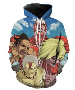 Attack On Titan Colossal Titan Face All Over Print 3D Hoodie