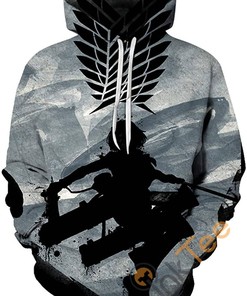 Attack On Titan Sport All Over Print 3D Hoodie With Front Pocket And Collage Print