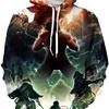 Attack On Titan Sport Style All Over Print 3D Hoodie With Front Pocket And Team Logo
