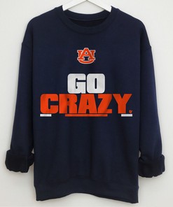 Auburn GO CRAZY Football Shirt - Tigers NCAA T-Shirt Fan Gift