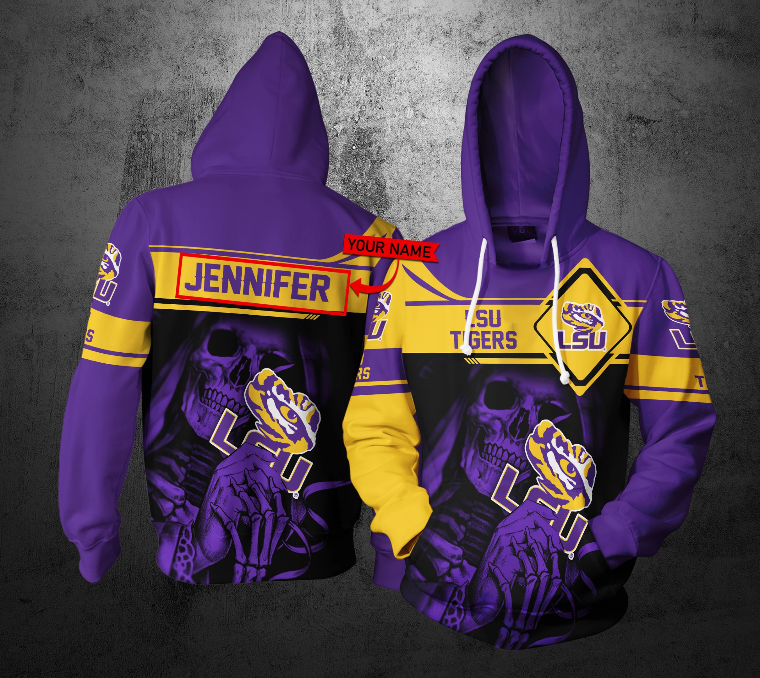 Auburn Tigers Bold Custom All Over Print 3D Zip Up Hoodie - Ncaa Fans' Statement