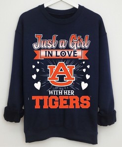 Auburn Tigers Just A Girl in Love With T-Shirt - Medallion Hoodie Sweatshirt Fan Gift
