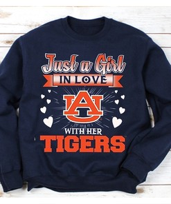 Auburn Tigers Just A Girl in Love With T-Shirt - Medallion Hoodie Sweatshirt Fan Gift