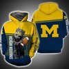 Baby Groot Hug Ball Michigan Wolverines 3D Hoodie Ncaa Gifts With Unique All Over Prints Design
