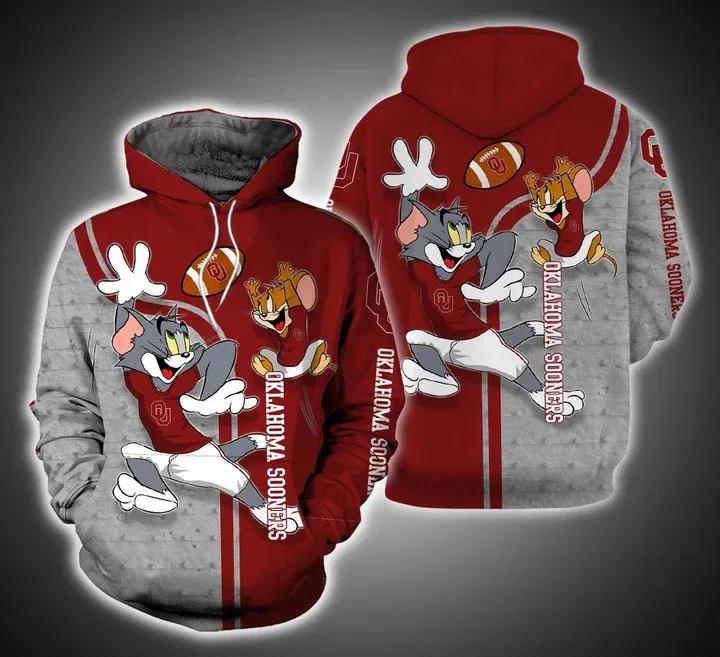 Baby Yoda Hug Ball Oklahoma Sooners 3D Hoodie, Unique College Gift