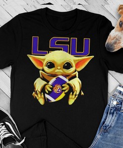 Baby Yoda Hug LSU Tigers Logo Shirt - LSU Shirts