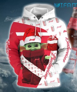 Baby Yoda Santa Budweiser 3D Hoodie - Gifts For Father Day