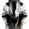 Badass Alien Head Action Scene Graphic All Over Print 3D Hoodie