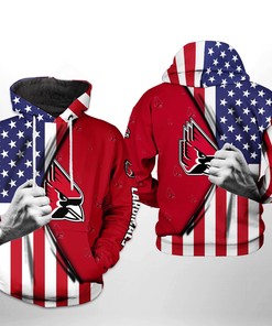 Ball State Cardinals Us Flag 3D Hoodie