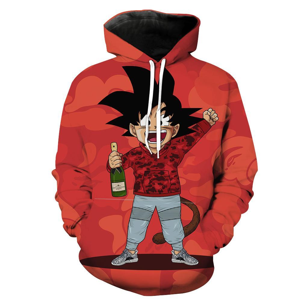 Bape Cosplay Dragon Ball Kid Goku Bape Hoodie 3D Graphic Full Print