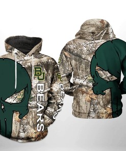 Baylor Bears Camo Veteran Hunting 3D Printed Hoodie