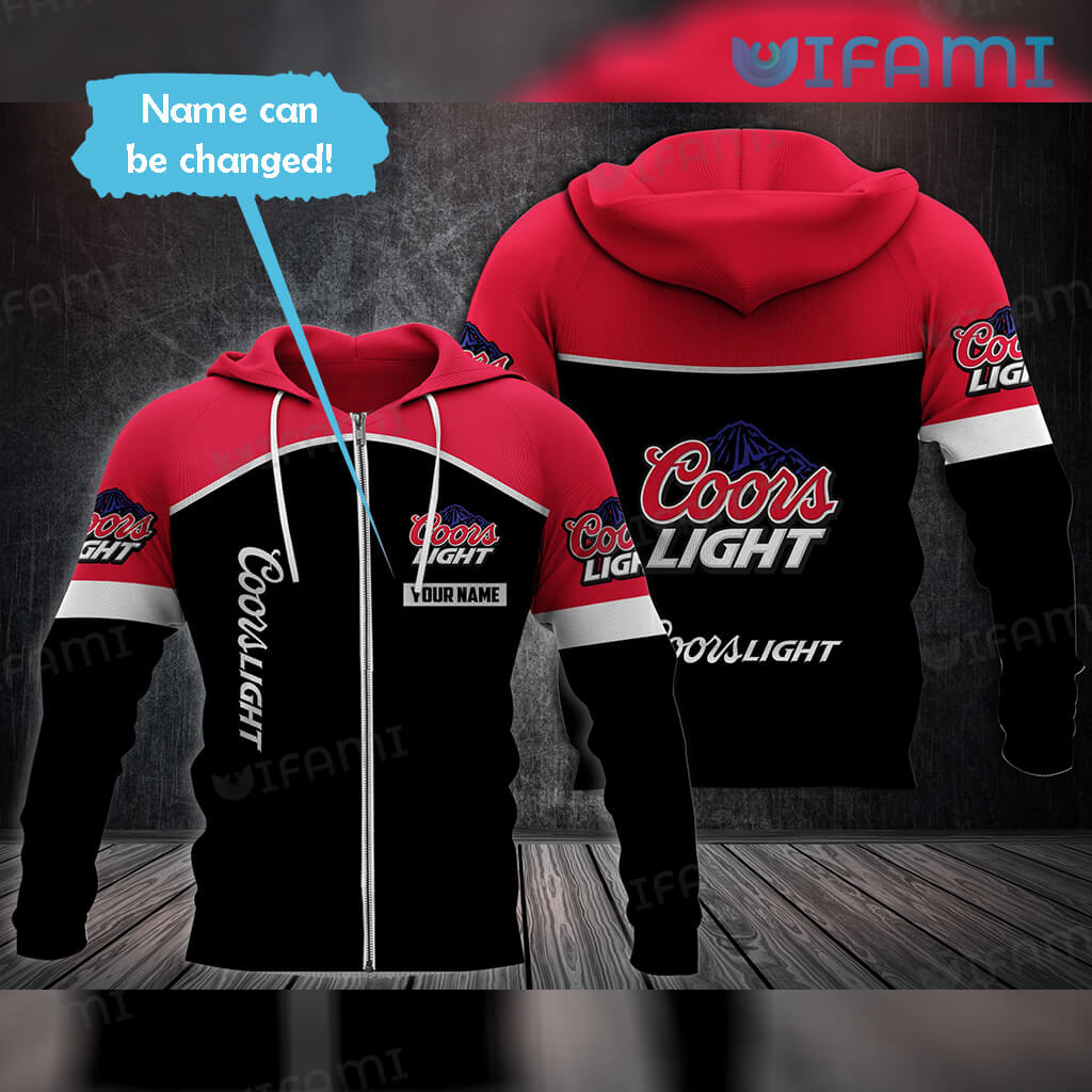Black And White Custom Name Coors Light All Over Print Hoodie 3D Beer Lovers Gift