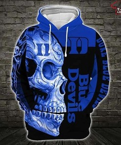 Black Skull 3D Hoodie: Duke Blue Devils Edition
