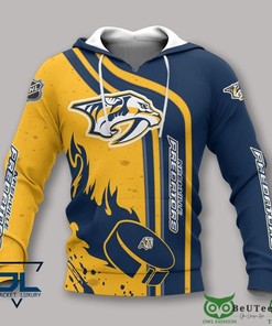 Blend In With Nashville Predators Nhl Camouflage 3D All Over Print Hoodie With Zip Up