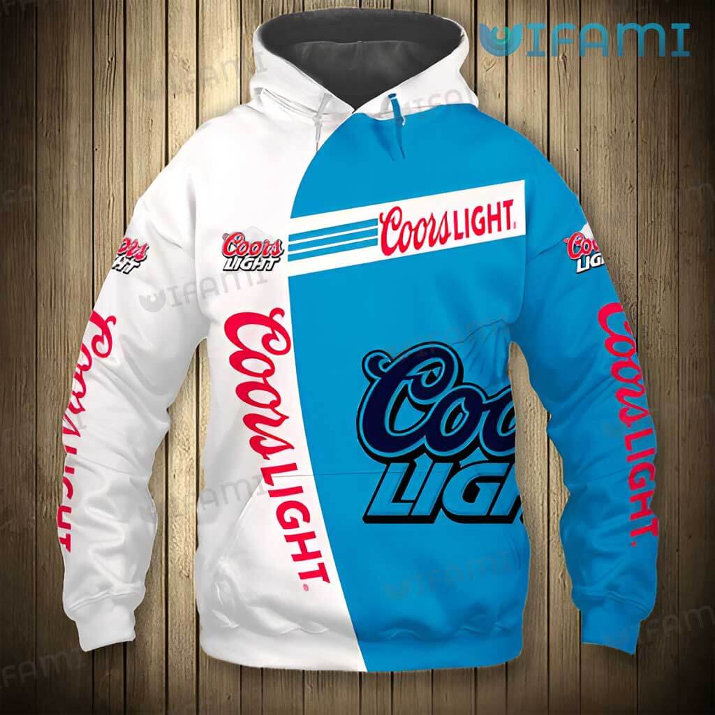 Blue White Coors Light All Over Print Hoodie 3D Beer Lovers Gift
