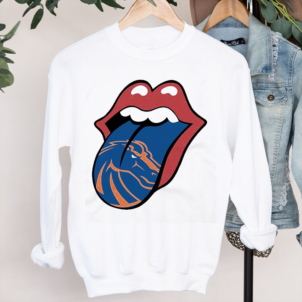 Boise State Broncos Mashup NCAA T-Shirt - The Rolling Stones Logo