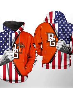 Bowling Green Falcons Us Flag 3D Hoodie