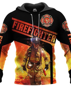 Brave Firefighter 3D Hoodie - 3D Graphic Hoodies With Zippers