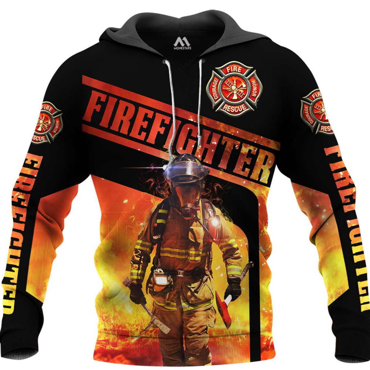 Brave Firefighter 3D Hoodie - 3D Graphic Hoodies With Zippers